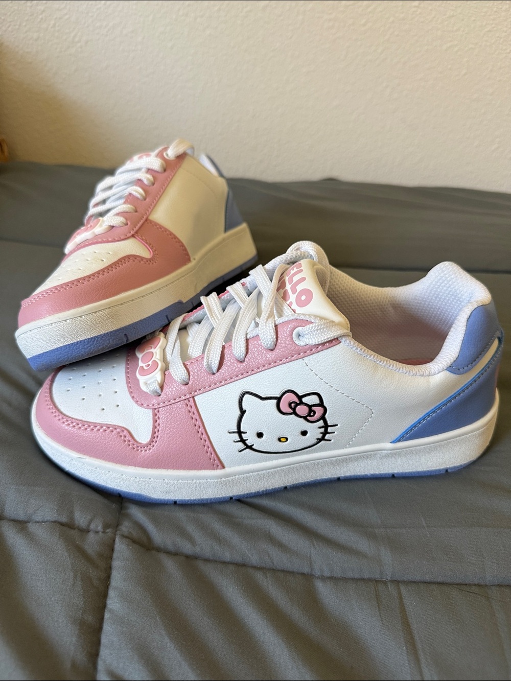 Hello Kitty White, Pink & Light Blue Sneakers - Women’s
